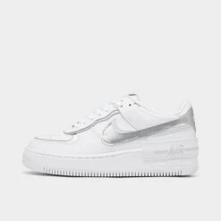 Women's Nike Air Force 1 Shadow Casual Shoes White/Metallic Silver/Pure Platinum - CI0919W 119