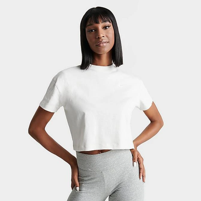 Women's Nike Solo Swoosh Essential Cropped T-Shirt Phantom/White - CV0560 030 3 Women's Nike Solo Swoosh Essential Cropped T-Shirt Phantom/White - CV0560 030