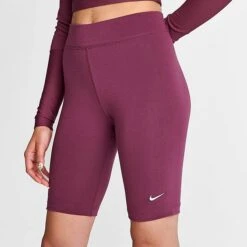 Women's Nike Sportswear Essential Mid-Rise 10 Inch Bike Shorts Rosewood - CZ8526 653 -Fashion General Store CZ8526 653 M5