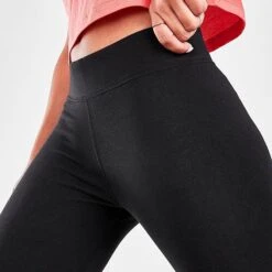 Women's Nike Sportswear Essential Mid-Rise Cropped Leggings Black/White - CZ8532 010 -Fashion General Store CZ8532 010 M6