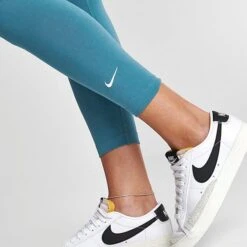 Women's Nike Sportswear Essential Mid-Rise Cropped Leggings Noise Aqua - CZ8532 440 -Fashion General Store CZ8532 440 M5