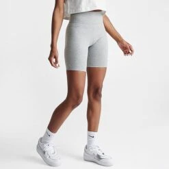 Women's Nike Sportswear Essential Mid-Rise 10 Inch Bike Shorts Dark Grey Heather - DB3905 063 -Fashion General Store DB3905 063 M3
