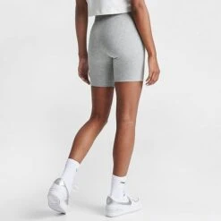 Women's Nike Sportswear Essential Mid-Rise 10 Inch Bike Shorts Dark Grey Heather - DB3905 063 -Fashion General Store DB3905 063 M4