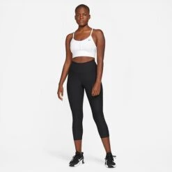 Women's Nike Dri-FIT Indy Longline Light-Impact Sports Bra White/Black - DB8765 100 -Fashion General Store DB8765 100 M3