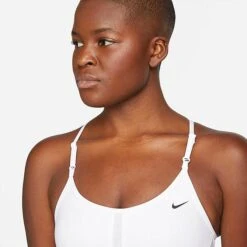 Women's Nike Dri-FIT Indy Longline Light-Impact Sports Bra White/Black - DB8765 100 -Fashion General Store DB8765 100 M4