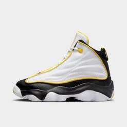 Nike Big Kids' Jordan Pro Strong Basketball Shoes White/Black/Tour Yellow - DC7911 107
