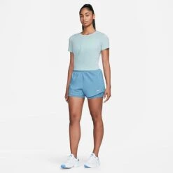 Women's Nike Dri-FIT One Luxe Twist Standard Fit Short-Sleeve Shirt Ocean Bliss/Reflective Silver - DD4921 442 -Fashion General Store DD4921 442 M3