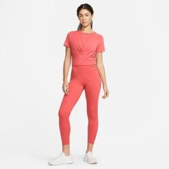 Women's Nike Dri-FIT One Luxe Twist Standard Fit Short-Sleeve Shirt Adobe/Reflective Silver - DD4921 655 -Fashion General Store DD4921 655 M3