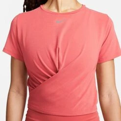 Women's Nike Dri-FIT One Luxe Twist Standard Fit Short-Sleeve Shirt Adobe/Reflective Silver - DD4921 655 -Fashion General Store DD4921 655 M5