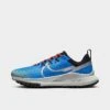 Women's Nike React Pegasus Trail 4 Trail Running Shoes Light Photo Blue/Metallic Silver/Track Red/Black - DJ6159 401