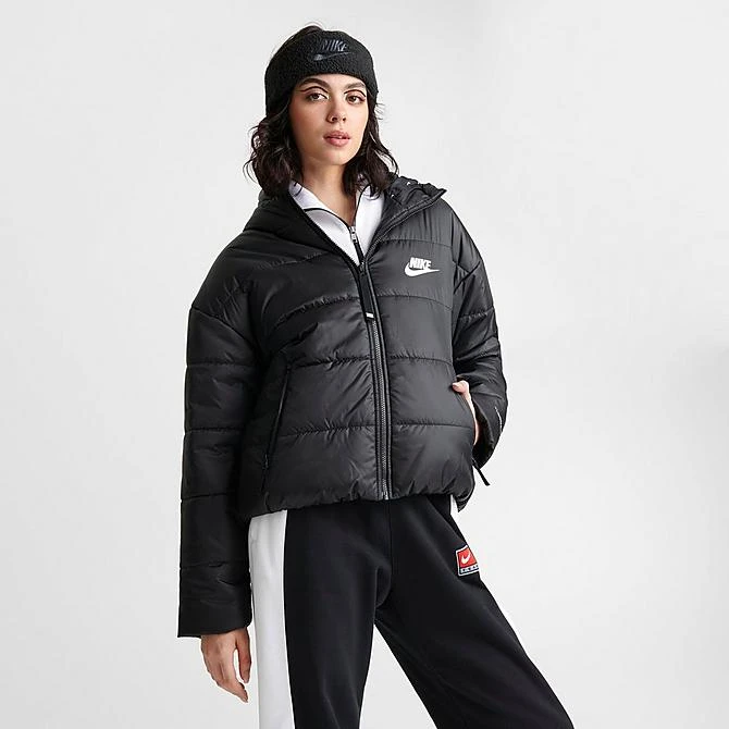Women's Nike Sportswear Therma-FIT Repel Hooded Classic Puffer Jacket Black/Black/White - DJ6995 010 5 Women's Nike Sportswear Therma-FIT Repel Hooded Classic Puffer Jacket Black/Black/White - DJ6995 010 - Image 3