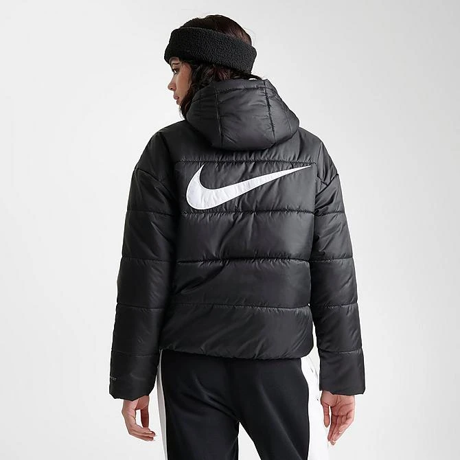 Women's Nike Sportswear Therma-FIT Repel Hooded Classic Puffer Jacket Black/Black/White - DJ6995 010 6 Women's Nike Sportswear Therma-FIT Repel Hooded Classic Puffer Jacket Black/Black/White - DJ6995 010 - Image 4