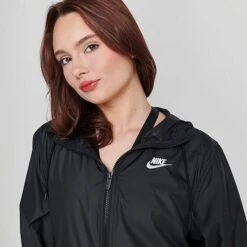 Women's Nike Sportswear Essential Repel Woven Jacket Black/White - DM6179 010 -Fashion General Store DM6179 010 M5