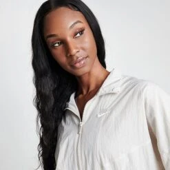 Women's Nike Sportswear Essential Windrunner Woven Jacket Light Orewood Brown/Light Orewood Brown/Sail - DM6185 104 -Fashion General Store DM6185 104 M5