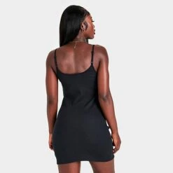 Women's Nike Sportswear Essential Ribbed Dress Black/White - DM6230 010 -Fashion General Store DM6230 010 M4