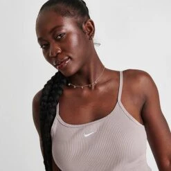 Women's Nike Sportswear Essential Ribbed Dress Diffused Taupe/White - DM6230 272 -Fashion General Store DM6230 272 M5