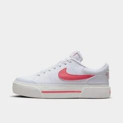 Women's Nike Court Legacy Lift Casual Shoes White/Summit White/Coral Chalk/Sea Coral - DM7590 102