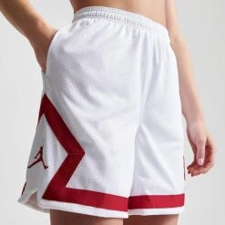 Nike Women's Jordan Heritage Diamond Shorts White/Gym Red - DO5032 100 -Fashion General Store DO5032 100 M6