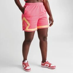 Nike Women's Jordan Heritage Diamond Shorts Sea Coral/Celestial Gold - DO5032 894 -Fashion General Store DO5032 894 M3