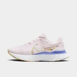 Women's Nike React Infinity Run Flyknit 3 Premium Running Shoes Light Soft Pink/University Gold/Light Thistle/White - DO9477 600