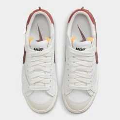 Women's Nike Blazer Low '77 Jumbo Casual Shoes White/Cinnabar/Black/Dark Beetroot - DQ1470 104 -Fashion General Store DQ1470 104 P5