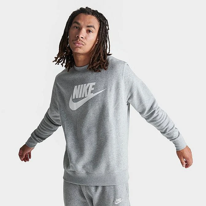 Nike Sportswear Club Fleece Futura Logo Crewneck Sweatshirt Dark Grey Heather - DQ4912 063 3 Nike Sportswear Club Fleece Futura Logo Crewneck Sweatshirt Dark Grey Heather - DQ4912 063