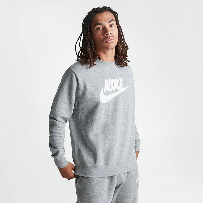 Nike Sportswear Club Fleece Futura Logo Crewneck Sweatshirt Dark Grey Heather - DQ4912 063 5 Nike Sportswear Club Fleece Futura Logo Crewneck Sweatshirt Dark Grey Heather - DQ4912 063 - Image 3