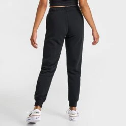 Women's Nike Sportswear Club Fleece Mid-Rise Jogger Pants Black/White - DQ5191 010 -Fashion General Store DQ5191 010 M4