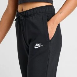Women's Nike Sportswear Club Fleece Mid-Rise Jogger Pants Black/White - DQ5191 010 -Fashion General Store DQ5191 010 M5
