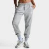 Women's Nike Sportswear Club Fleece Mid-Rise Jogger Pants Dark Grey Heather/White - DQ5191 063 -Fashion General Store DQ5191 063 M1