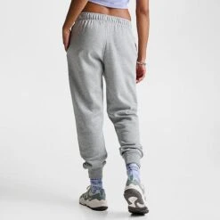 Women's Nike Sportswear Club Fleece Mid-Rise Jogger Pants Dark Grey Heather/White - DQ5191 063 -Fashion General Store DQ5191 063 M4