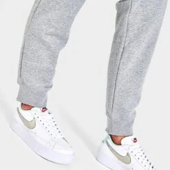 Women's Nike Sportswear Club Fleece Mid-Rise Jogger Pants Dark Grey Heather/White - DQ5191 063 -Fashion General Store DQ5191 063 M6