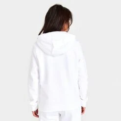 Women's Nike Sportswear Club Fleece Funnel-Neck Hoodie White/Black - DQ5415 100 -Fashion General Store DQ5415 100 M4