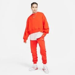 Women's Nike Sportswear Phoenix Fleece High-Waisted Jogger Sweatpants Picante Red/Sail - DQ5688 633 -Fashion General Store DQ5688 633 M3