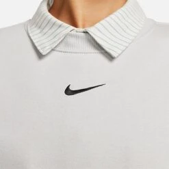 Women's Nike Sportswear Phoenix Fleece Oversized Crewneck Sweatshirt Photon Dust/Black - DQ5733 025 -Fashion General Store DQ5733 025 M5