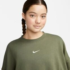 Women's Nike Sportswear Phoenix Fleece Oversized Crewneck Sweatshirt Medium Olive/Sail - DQ5761 222 -Fashion General Store DQ5761 222 M3
