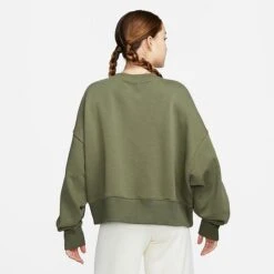 Women's Nike Sportswear Phoenix Fleece Oversized Crewneck Sweatshirt Medium Olive/Sail - DQ5761 222 -Fashion General Store DQ5761 222 M4