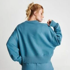 Women's Nike Sportswear Phoenix Fleece Oversized Crewneck Sweatshirt Noise Aqua/Sail - DQ5761 440 -Fashion General Store DQ5761 440 M4