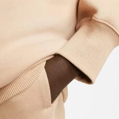 Women's Nike Sportswear Phoenix Fleece Over-Oversized Mock Neck Cropped Sleeve Sweatshirt Hemp/Sail - DQ5765 200 -Fashion General Store DQ5765 200 M5