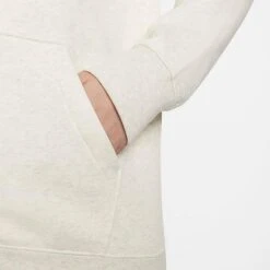 Women's Nike Sportswear Logo Club Fleece Pullover Hoodie Oatmeal Heather/White - DQ5775 141 -Fashion General Store DQ5775 141 M6