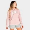Women's Nike Sportswear Logo Club Fleece Pullover Hoodie Pink Oxford/White - DQ5775 601 -Fashion General Store DQ5775 601 M1