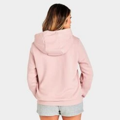 Women's Nike Sportswear Logo Club Fleece Pullover Hoodie Pink Oxford/White - DQ5775 601 -Fashion General Store DQ5775 601 M4