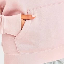 Women's Nike Sportswear Logo Club Fleece Pullover Hoodie Pink Oxford/White - DQ5775 601 -Fashion General Store DQ5775 601 M6