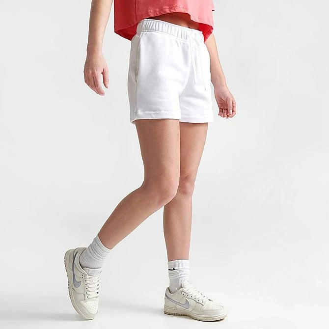 Women's Nike Sportswear Club Fleece Mid-Rise Shorts White/Black - DQ5802 100 5 Women's Nike Sportswear Club Fleece Mid-Rise Shorts White/Black - DQ5802 100 - Image 3