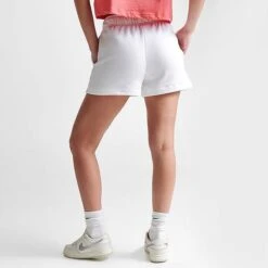 Women's Nike Sportswear Club Fleece Mid-Rise Shorts White/Black - DQ5802 100 11 Women's Nike Sportswear Club Fleece Mid-Rise Shorts White/Black - DQ5802 100 -Fashion General Store DQ5802 100 M4