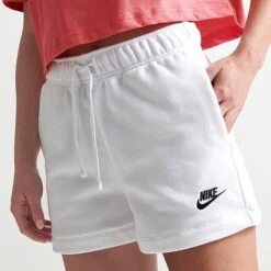 Women's Nike Sportswear Club Fleece Mid-Rise Shorts White/Black - DQ5802 100 12 Women's Nike Sportswear Club Fleece Mid-Rise Shorts White/Black - DQ5802 100 -Fashion General Store DQ5802 100 M5