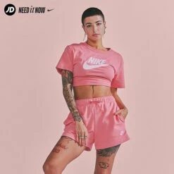 Women's Nike Sportswear Club Fleece Mid-Rise Shorts Sea Coral - DQ5802 894