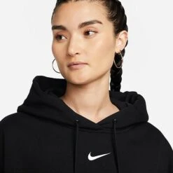 Women's Nike Sportswear Phoenix Fleece Oversized Pullover Hoodie Black/Sail - DQ5858 010 -Fashion General Store DQ5858 010 M4
