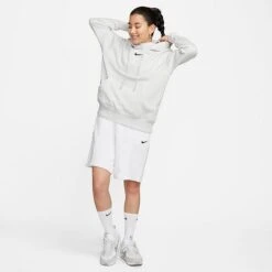Women's Nike Sportswear Phoenix Fleece Oversized Pullover Hoodie Photon Dust/Black - DQ5860 025 -Fashion General Store DQ5860 025 M2
