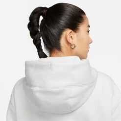 Women's Nike Sportswear Phoenix Fleece Oversized Pullover Hoodie Photon Dust/Black - DQ5860 025 -Fashion General Store DQ5860 025 M5